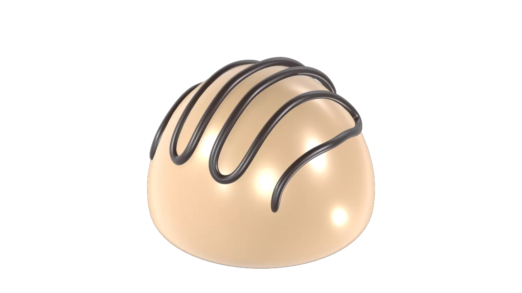 Half White Chocolate Ball With Cream 3D Graphic