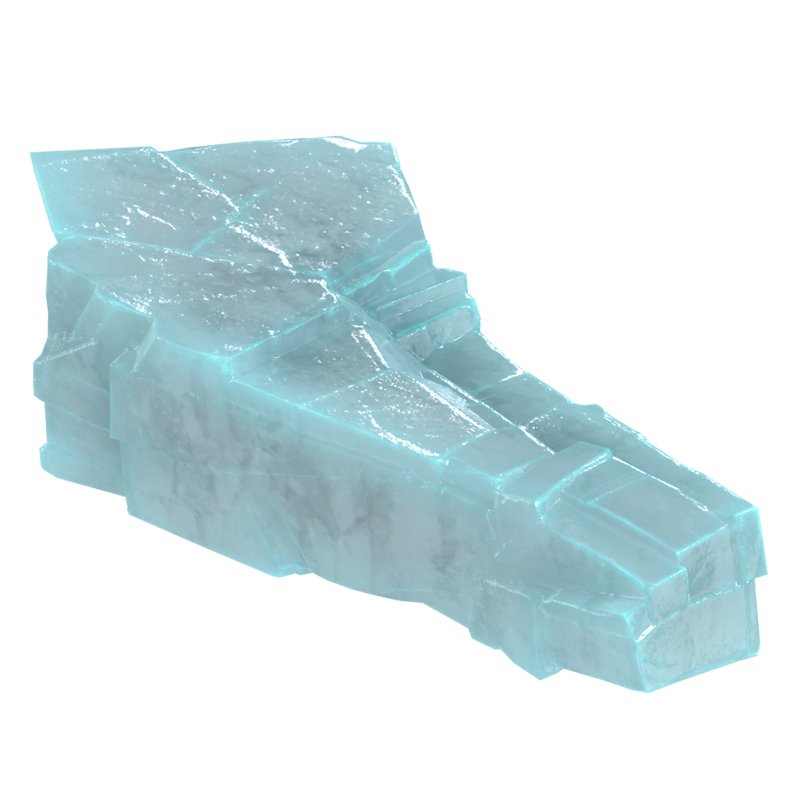 Modelo 3D de roca de hielo larga para entorno glaciar 3D Graphic