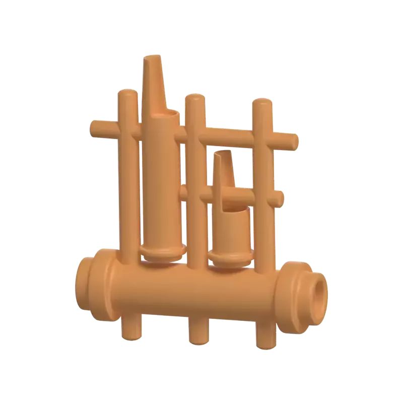 3D Angklung Music Instrument Model 3D Graphic