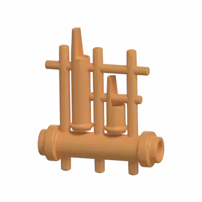 3D Angklung Music Instrument Model 3D Graphic