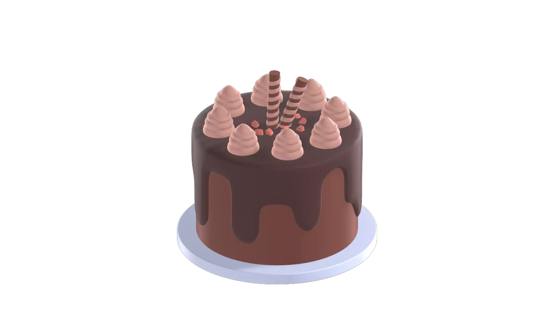 Cake With Moka Cream 3D Graphic