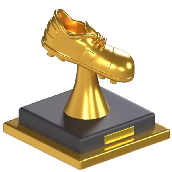 Golden Boot 3D Graphic