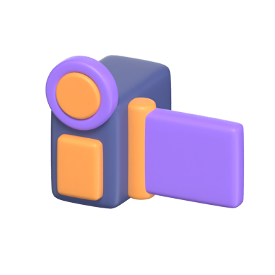 Vintage Handy Cam 3D Icon Model With A Monitor 3D Graphic