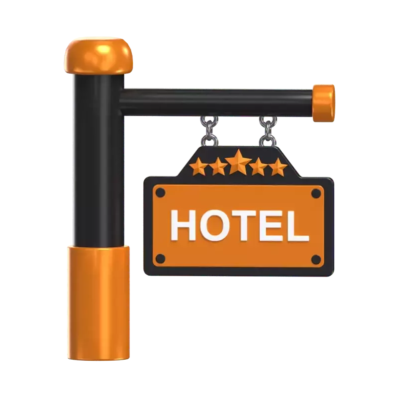 3D Hotel Sign Model Welcoming For Travelers 3D Graphic