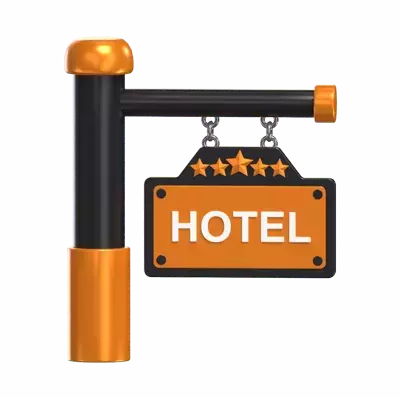 3D Hotel Sign Model Welcoming For Travelers 3D Graphic