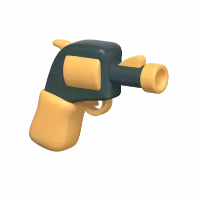 3D Hand Gun Icon Model