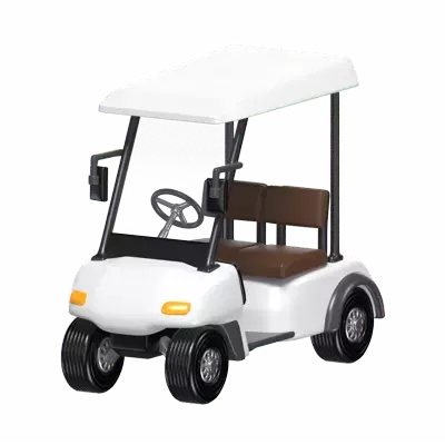 3d golf cart modell gemütlich auf kurs transport 3D Graphic