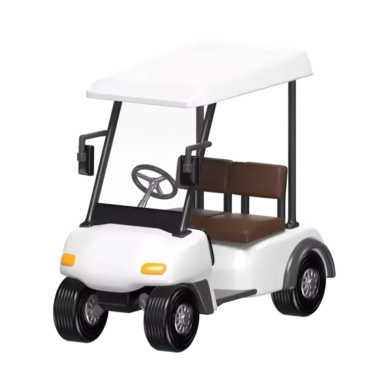 Modelo de carrinho de golfe em 3D Transporte de lazer no campo 3D Graphic