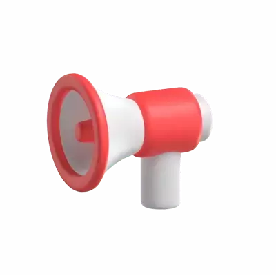 3D Megaphone With Indonesia Colors 3D Graphic