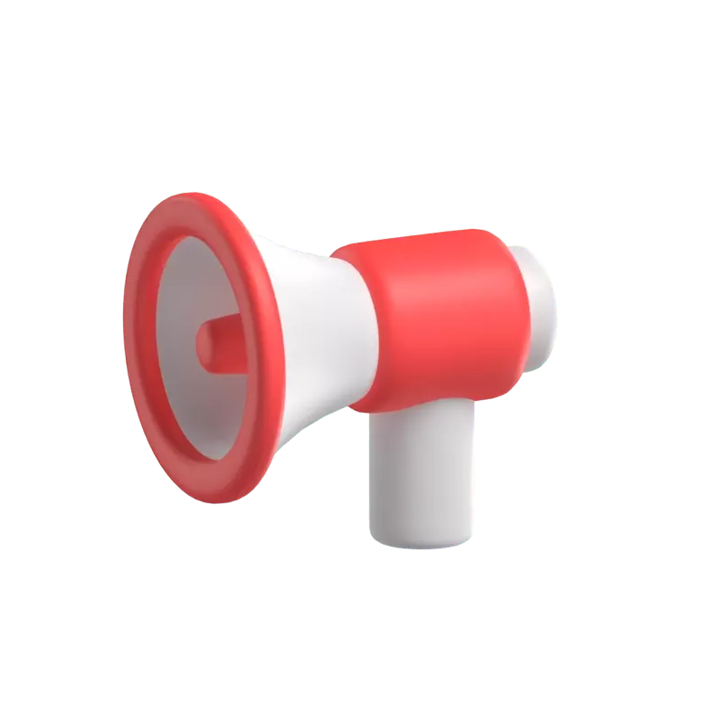 3D Megaphone With Indonesia Colors 3D Graphic