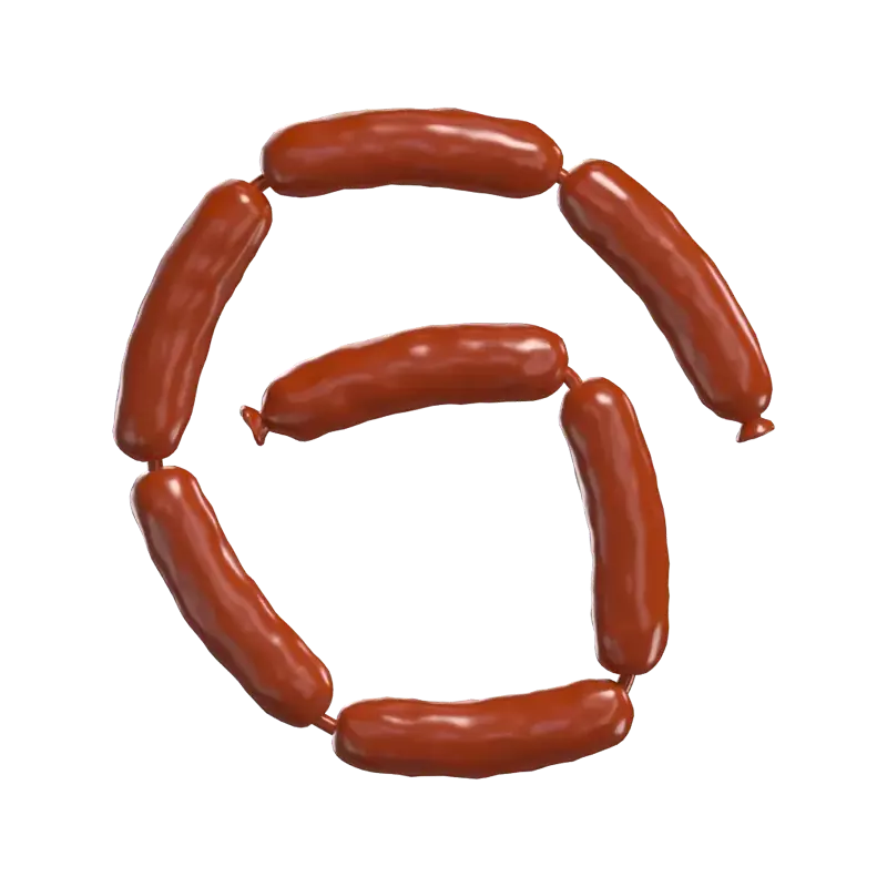 Sausage Links Array A 3D Snapshot Of Culinary 3D Graphic