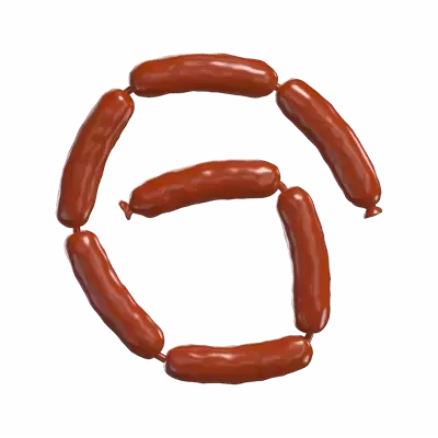 sausage links array una instantánea culinaria en 3d 3D Graphic