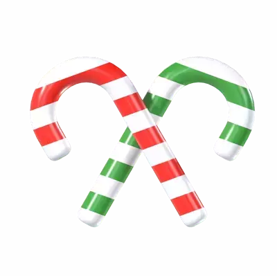 Candy Cane 3D Graphic