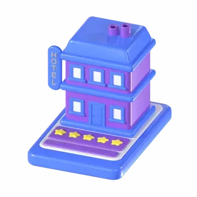 Hotel Booking 3D Graphic