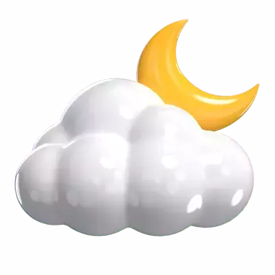 3D Cloudy Night Sky Model Moonlit  3D Graphic