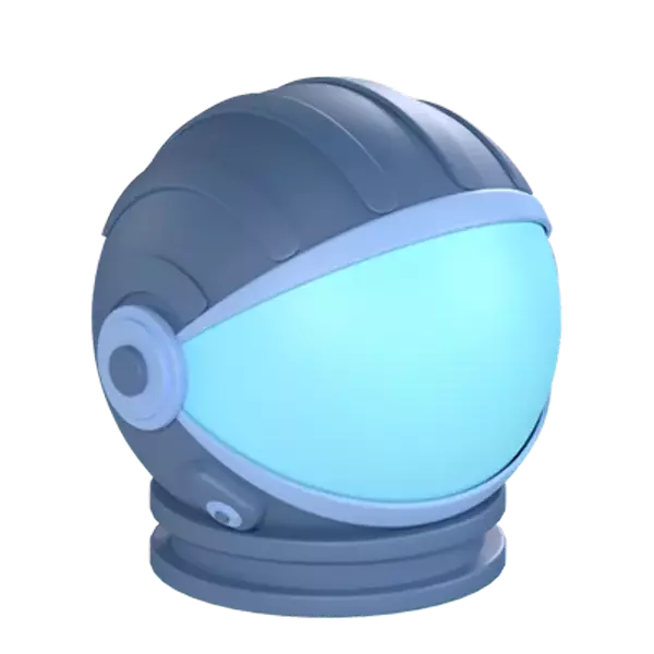 Astronaut Helmet 3D Graphic