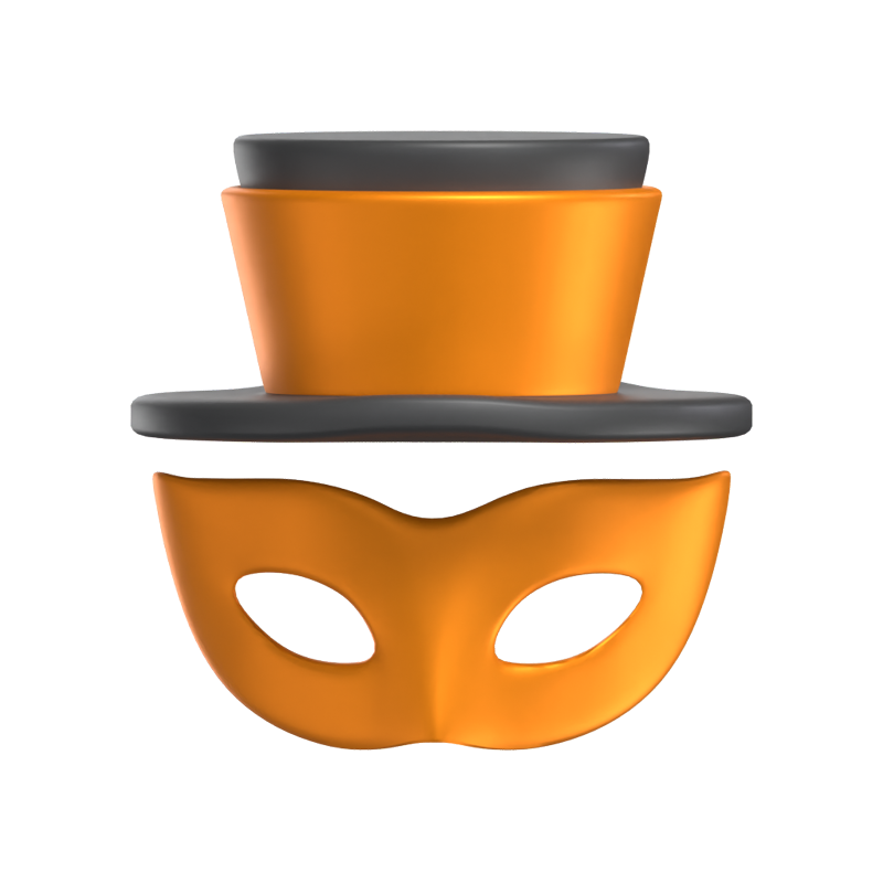 3D Magician Mask And Hat 3D Graphic