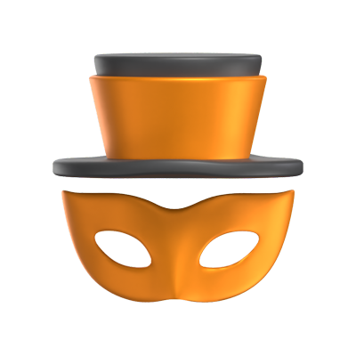 3D Magician Mask And Hat 3D Graphic