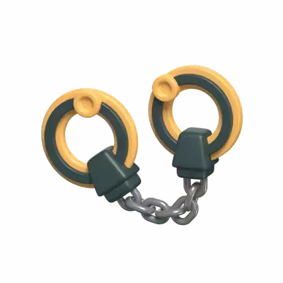 3D Handcuff For Police And Justice Icon 3D Graphic