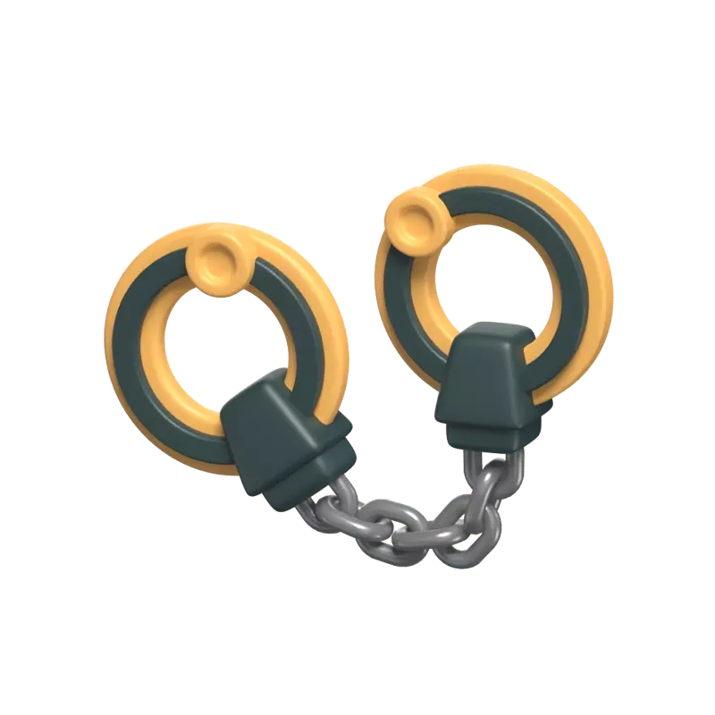 3D Handcuff For Police And Justice Icon 3D Graphic