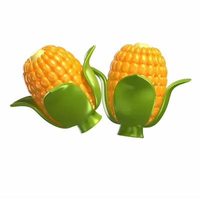 Two Corn Pieces 3D Model 3D Graphic