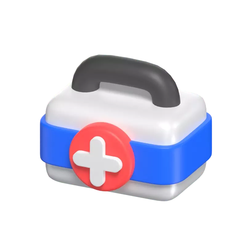 Notfall-Kit-Box mit Gesundheit Zeichen 3D-Symbol-Modell 3D Graphic