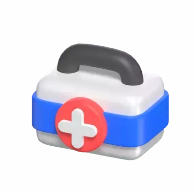 Caja de botiquín de emergencia con señal sanitaria Modelo 3D de iconos 3D Graphic