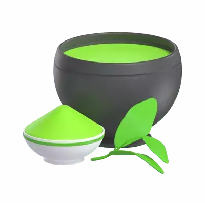 Green Tea 3D Graphic